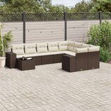 vidaXL 10-dijelni set vrtnih sofa od poliratana s jastucima smeđi | shoptok.hr