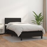 The Living Store Box spring postelja z vzmetnico črna 90x200 cm umetno usnje - Box Spring Postelja, (21515202) Cene