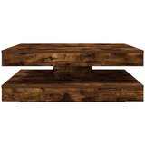 vidaXL Klubska mizica dimljeni hrast 90x90x34,5 cm | Shoptok.si