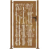  Vrtna vrata 100x200 cm Corten čelik dizajn od bambusa | shoptok.hr