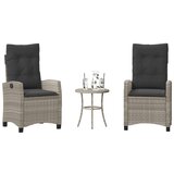 vidaXL 3-dijelni bistro set s jastucima svjetlosivi od poliratana | shoptok.hr