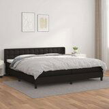  Box spring postelja z vzmetnico črna 200x200 cm umetno usnje, (20726277) | Shoptok.si