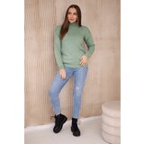 Kesi High neckline sweater dark mint | shoptok.hr