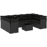  10-dijelni set vrtnih sofa s jastucima crni od poliratana | shoptok.hr