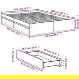 vidaXL Okvir za krevet s ladicama boja hrasta 120x200 cm drveni | shoptok.hr