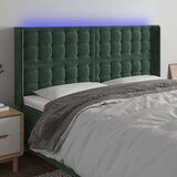  LED posteljno vzglavje temno zeleno 203x16x118/128 cm žamet, (20951707) | Shoptok.si