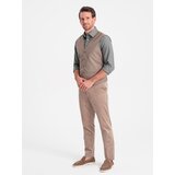Ombre Men's suit vest without lapels - beige | Shoptok.si