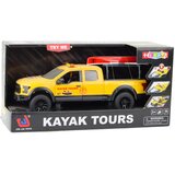  Avto za igro Pickup s kajakom v transportu 1:12 - rumen | Shoptok.si