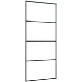  Klizna vrata od aluminija i stakla ESG 90 x 205 cm crna | shoptok.hr