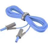 Visokofleksibilni varnostni merilni kabel [lamelni vtič 4 mm - lamelni vtič 4 mm] 5 m modre barve MSB-501 10 A, (20422631)