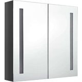 vidaXL led kopalniška omarica z ogledalom sijoče siva 62x14x60 cm | Shoptok.si