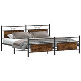 Metalni Kovinski posteljni okvir brez vzmetnice dimljen hrast 193x203cm, (21829666) | Shoptok.si