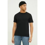 Hollister Co. Bombažna kratka majica moški, črna barva