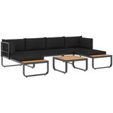  4dijelna vrtna kutna garnitura s jastucima od aluminija i WPC-a | shoptok.hr