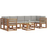  Set vanjskih sofa 8 kom. Prirodna i svijetlo siva | shoptok.hr