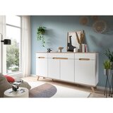 MID.YOU Komoda Stockholm, Barva Hrasta, Bela | Shoptok.si