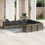  10-dijelni set vrtnih sofa od poliratana s jastucima sivi | shoptok.hr