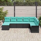  Vrtna sedežna garnitura z blazino 8 pcs Črna Poly ratan, (5000143200) | Shoptok.si