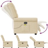  Masažni naslonjač od tkanine krem | shoptok.hr