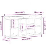  Klupa za cipele Crni hrast 102 x 32 x 50 cm Konstruirano drvo | shoptok.hr