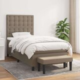  Box spring postelja z vzmetnico taupe 100x200 cm blago, (20895155) Cene