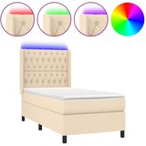  box spring s madracem LED krem 90x190 cm od tkanine | shoptok.hr