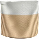  The Living Store Košara za shranjevanje bež in bela Ø40x35 cm bombaž - Košara Za Shranjevanje, (21444223) | Shoptok.si