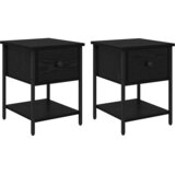 Noćni ormarić s ladicama 2 pcs Crni hrast 34 x 35,5 x 45 cm | Eponuda.ba