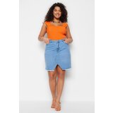 Trendyol Curve Plus Size Skirt - Blue - Mini Cijene