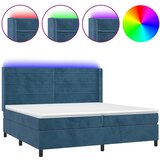 The Living Store Box spring postelja z vzmetnico LED temno modra 200x200cm žamet - Box Spring Postelja, (21492384) | Shoptok.si
