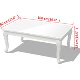  Klupski stolić 100 x 60 x 42 cm visoki sjaj bijeli | Eponuda.ba