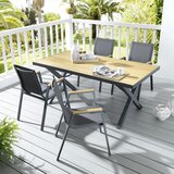 Ambia Garden VRTNA MIZA les, kovina antracit, naravne barve | Shoptok.si