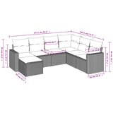  7-dijelni set vrtnih sofa od poliratana s jastucima crni | shoptok.hr