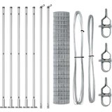 Euro Ograda s 7 Flanširanim Stupovima 1.4x10 m Galvanizirani Čelik | shoptok.hr