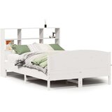 vidaXL Krevet s regalom z knjige bez madraca bijeli 120x200cm borovina | shoptok.hr