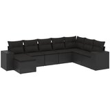 Maison Chic Seti vrtnega pohištva - Vrtna garnitura - Vrtni pohištvo set 8-delna z blazinami črn poli ratan, (21800941) | Shoptok.si