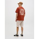 Jack & Jones Majica 'JORPAROS EASTER' hrđavo smeđa / bijela | shoptok.hr
