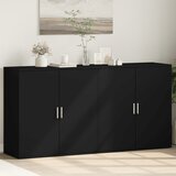 vidaXL Komoda 2 kosa črna 79x38x80 cm inženirski les | Shoptok.si