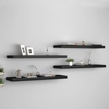 vidaXL plutajuće zidne police 4 kom crne 90 x 23,5 x 3,8 cm MDF Cijene