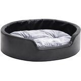  Krevet za pse crno-sivi 69 x 59 x 19 cm od pliša i umjetne kože | shoptok.hr
