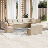Maison Chic Seti vrtnega pohištva - Vrtna garnitura - Vrtni pohištvo set 10-delna z blazinami bež poli ratan, (21818213) | Shoptok.si