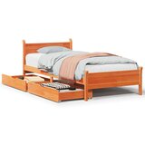  Posteljni okvir brez vzmetnice voščeno rjav 75x190 cm borovina | Shoptok.si