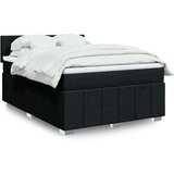 vidaXL Krevet s oprugama i madracem crni 160x200 cm od tkanine | shoptok.hr