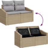 vidaXL 9-dijelni vrtni sofa set s jastučićima Bež Poli ratan Akacija | shoptok.hr