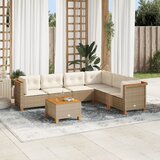 vidaXL 7-dijelni set vrtnih sofa od poliratana s jastucima bež | shoptok.hr