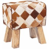  Klupa 40 x 30 x 45 cm Prava koža Smeđi patchwork Slike