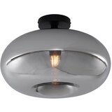 QAZQA Art Deco stropna svetilka črna z dimljenim steklom 40 cm - Busa | Shoptok.si