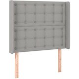 Maison Chic vzglavna omarica - nočna omarica - posteljna omarica z ušesi svetlo sivo 83x16x118/128 cm blago, (21709161) Cene