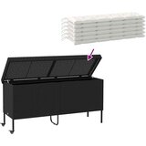  Vrtna kutija za pohranu s kotačima crna 160x55x75 cm poliratana | shoptok.hr