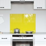 vidaXL Kuhinjski Backsplash Rumena Kaljeno steklo 70 x 50 x 0.6 cm Cene